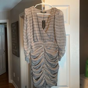 FreeShipping - New With Tags Dynamite dress robe - w/ sheer sleeves - checkered